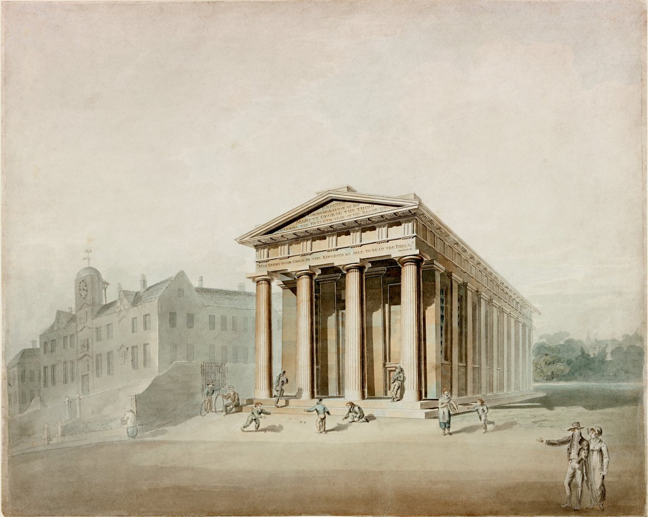 Royal Jubilee School (bläck och wc på papper) av John Dobson