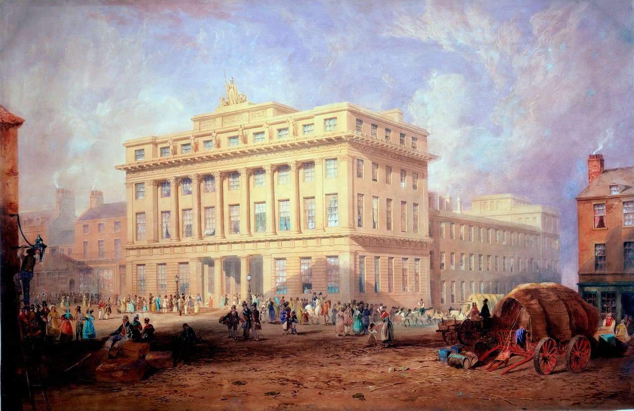 The Royal Arcade, Newcastle upon Tyne (kroppsfärg och bläck och akvarell på papper (på papper)) av John Dobson
