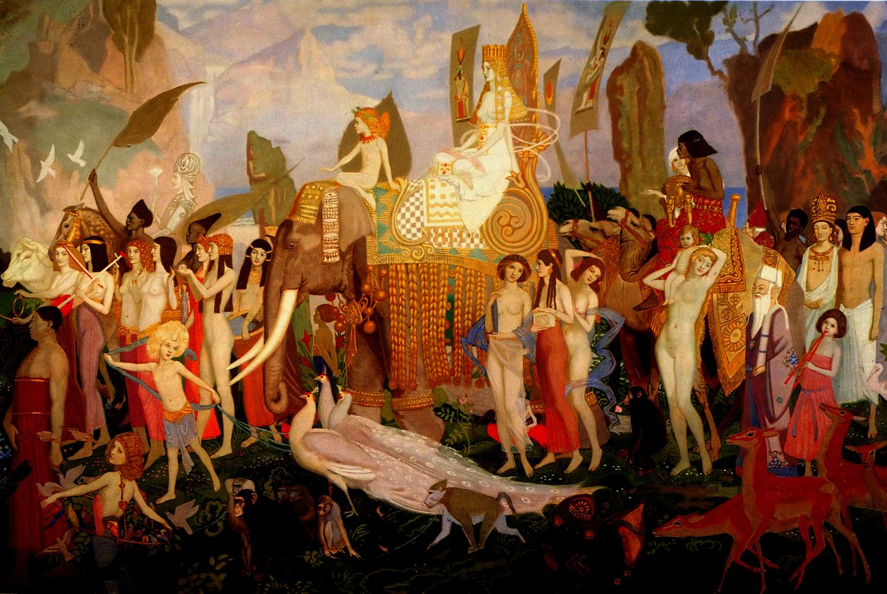 Drottningen av Saba, 1923 (tempera på panel) av John Duncan