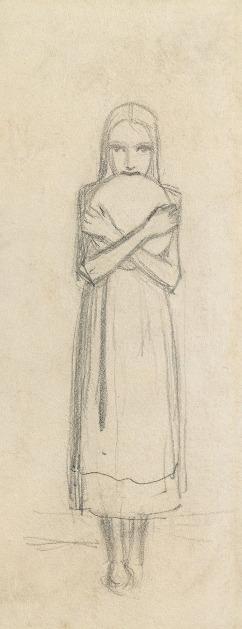 Skiss av en ung flicka, 1863 av John Everett Millais