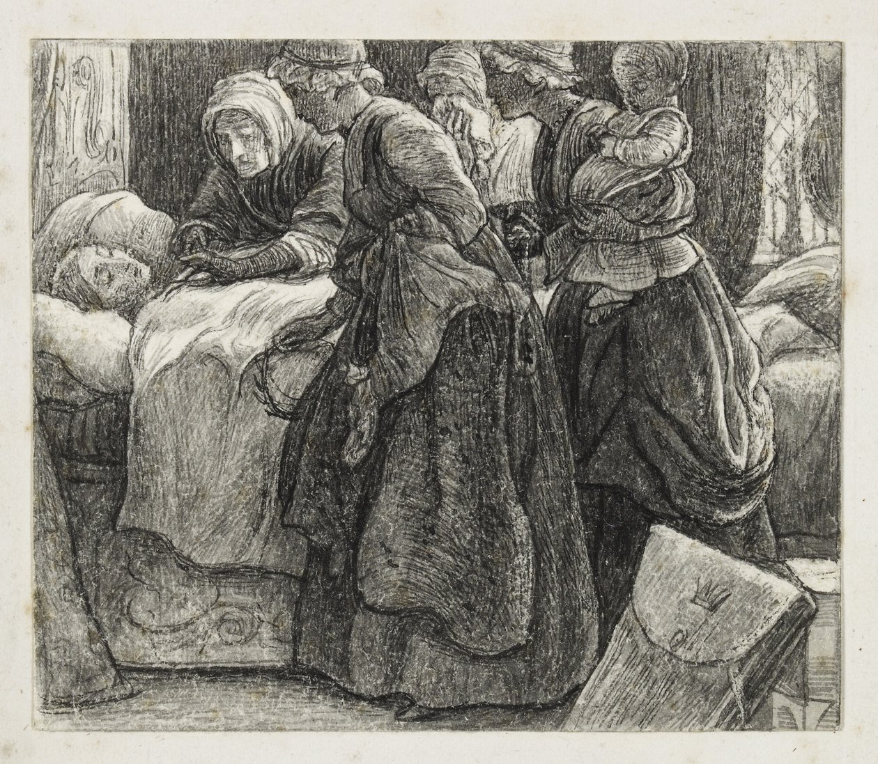 The Lord of Burleigh (penna och svart bläck) av John Everett Millais