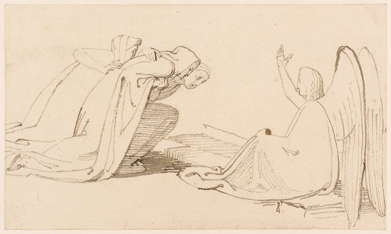 Tre Maria vid graven (penna, penna, bläck och tvätt) (se även 273963) av John Flaxman