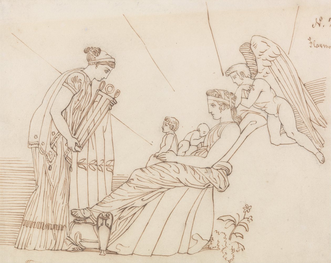 Till Phoebus vid hans födelse, Från Aischylos, Furier av John Flaxman