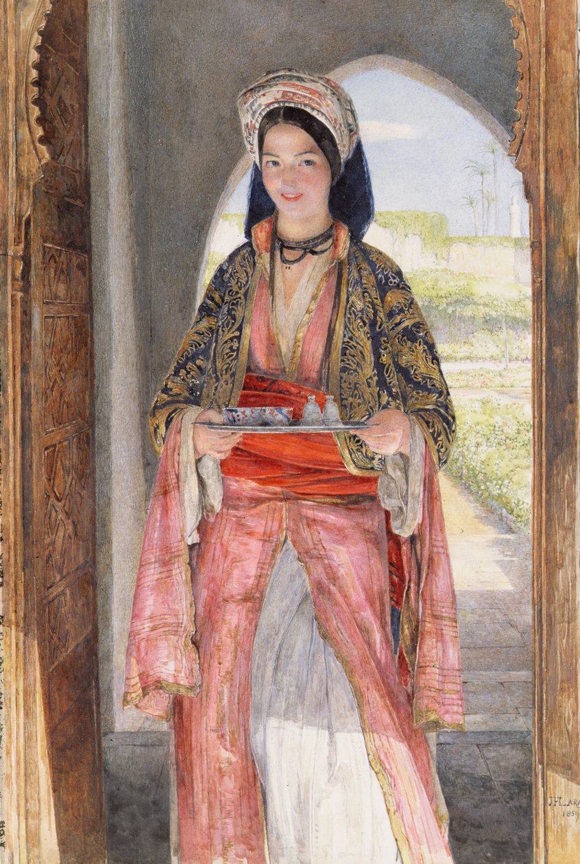 En österländsk flicka som bär en bricka, 1859 av John Frederick Lewis