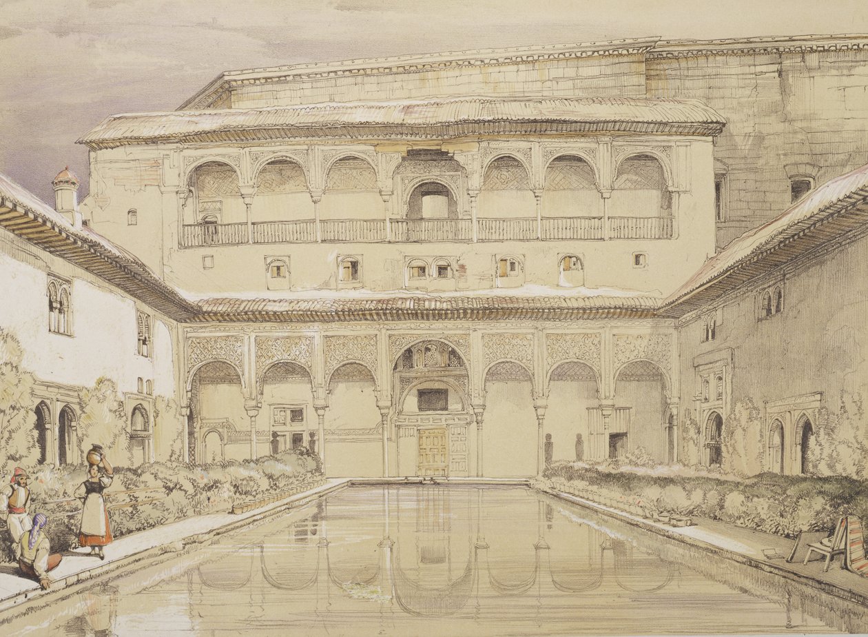 Court of the Myrtles (Patio de los Arrayanes) och Charles V Palace, från 