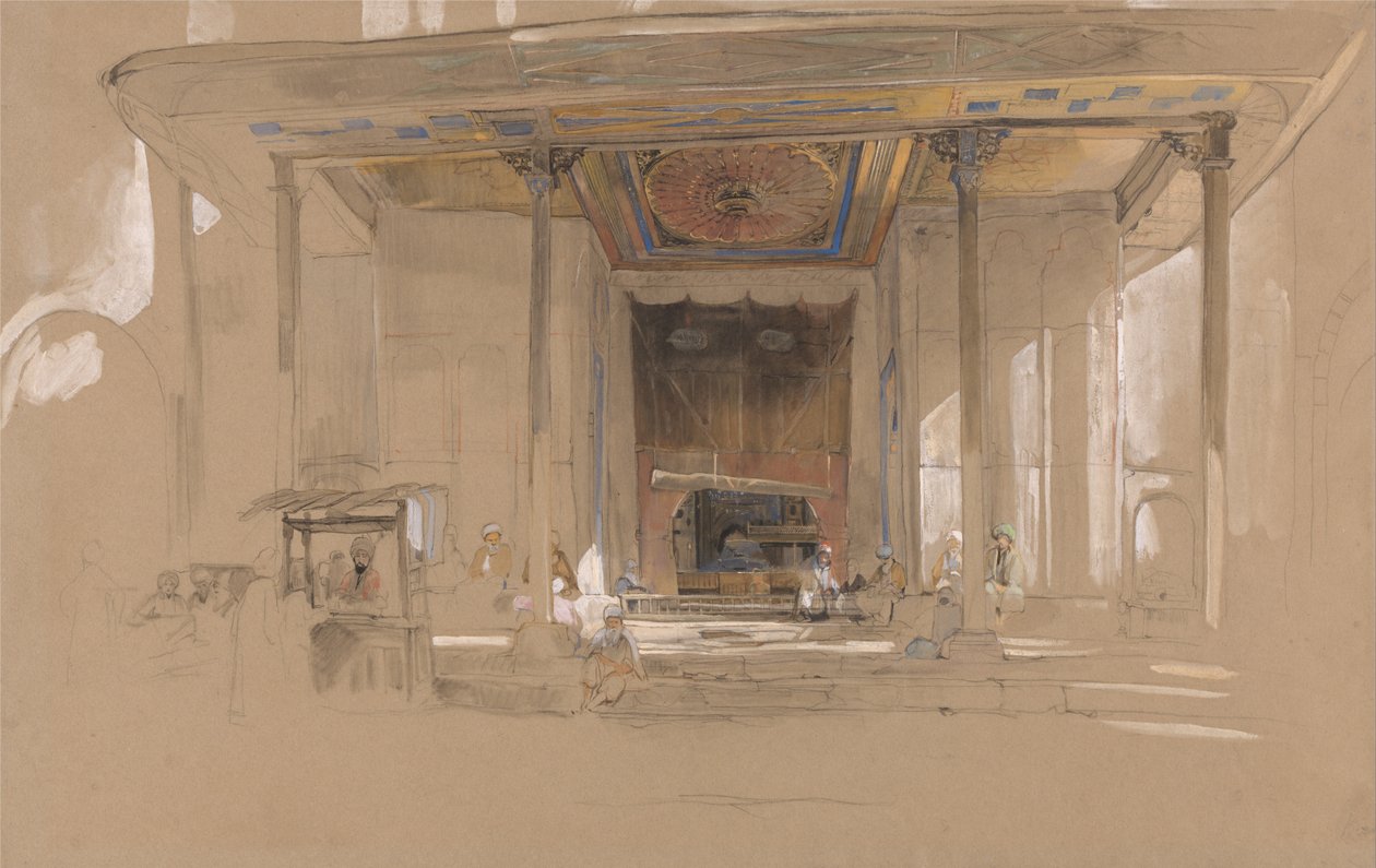 Main Entrance of Great Mosque, (Ulu cami) Bursa, Turkey, av John Frederick Lewis