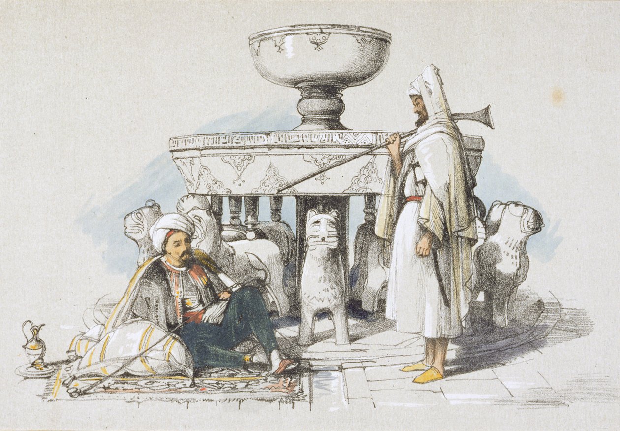 Lejonens fontän, vinjett från "Skisser och teckningar av Alhambra", 1835 av John Frederick Lewis