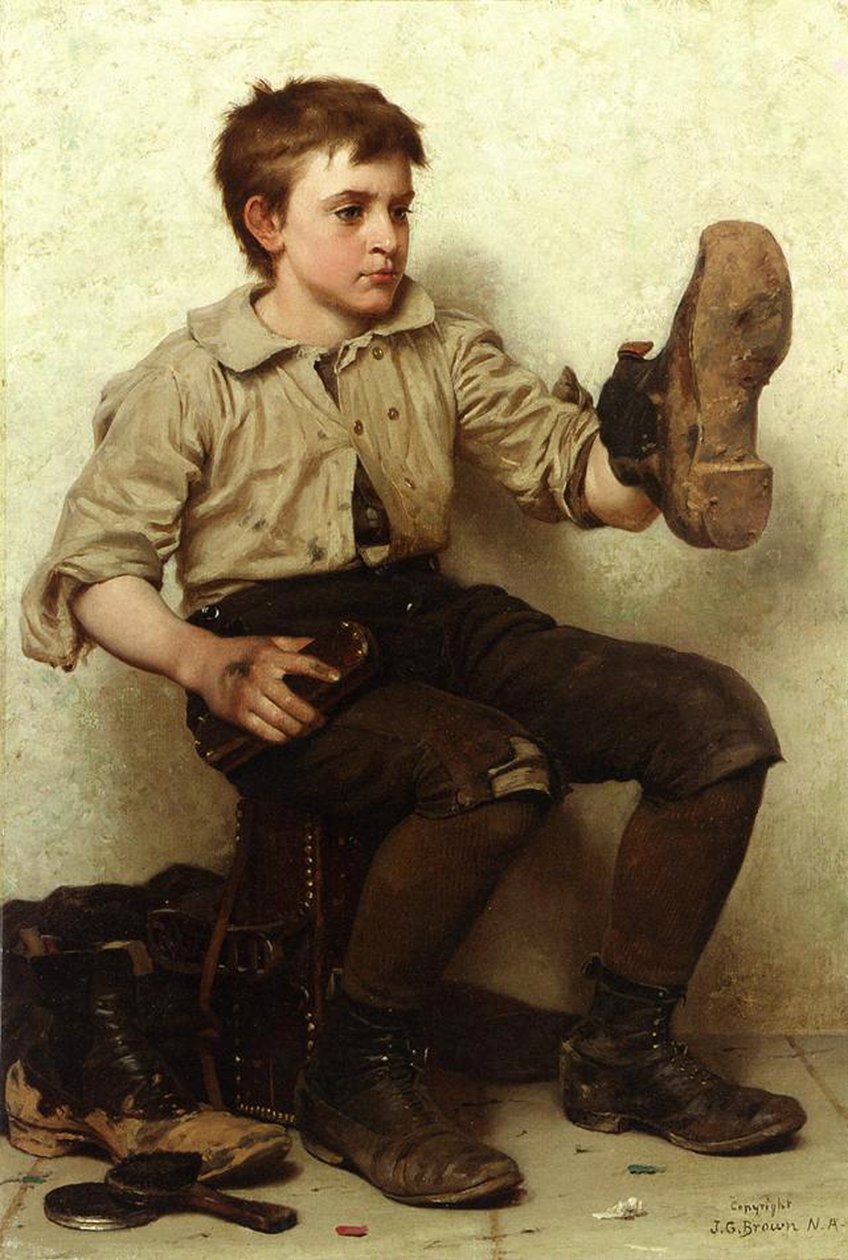 The Boot Boy, ca 1885-90 av John George Brown