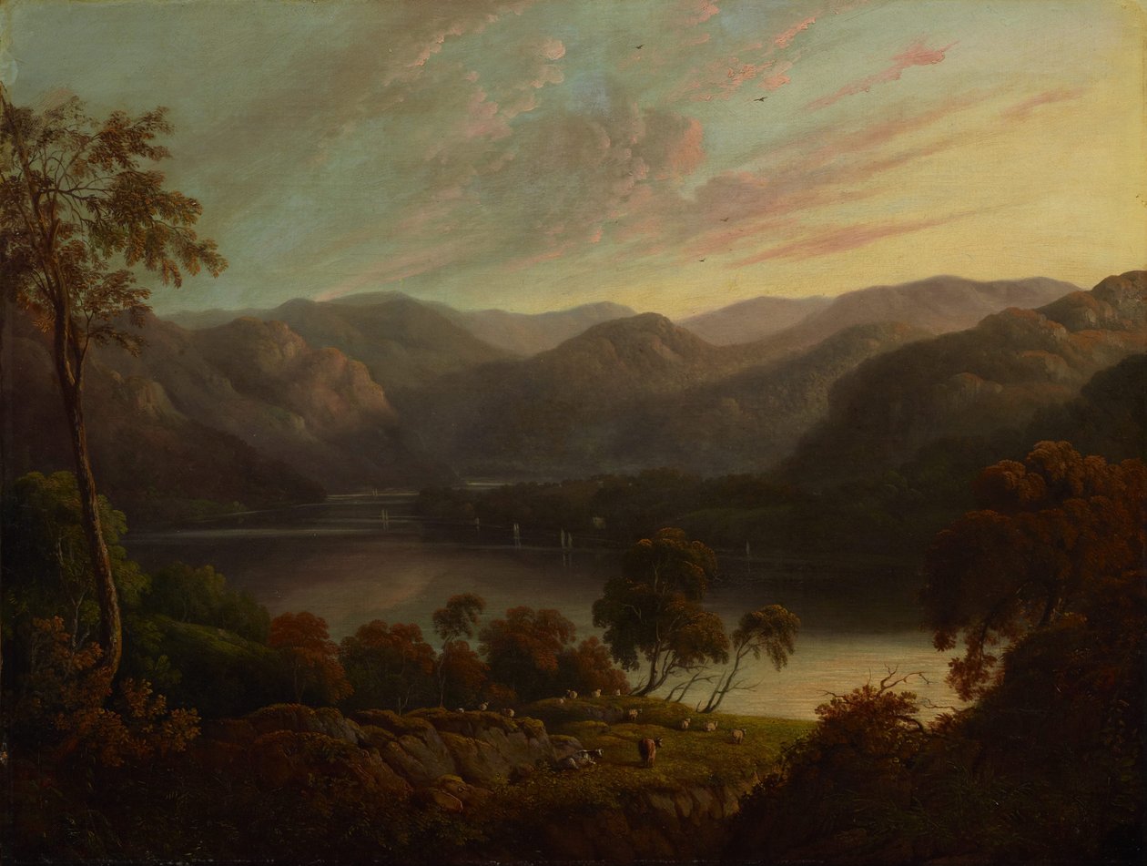Landscape view in Cumberland av John Glover
