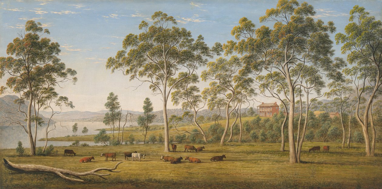 Mr Robinsons house on the Derwent, Van Diemens Land av John Glover