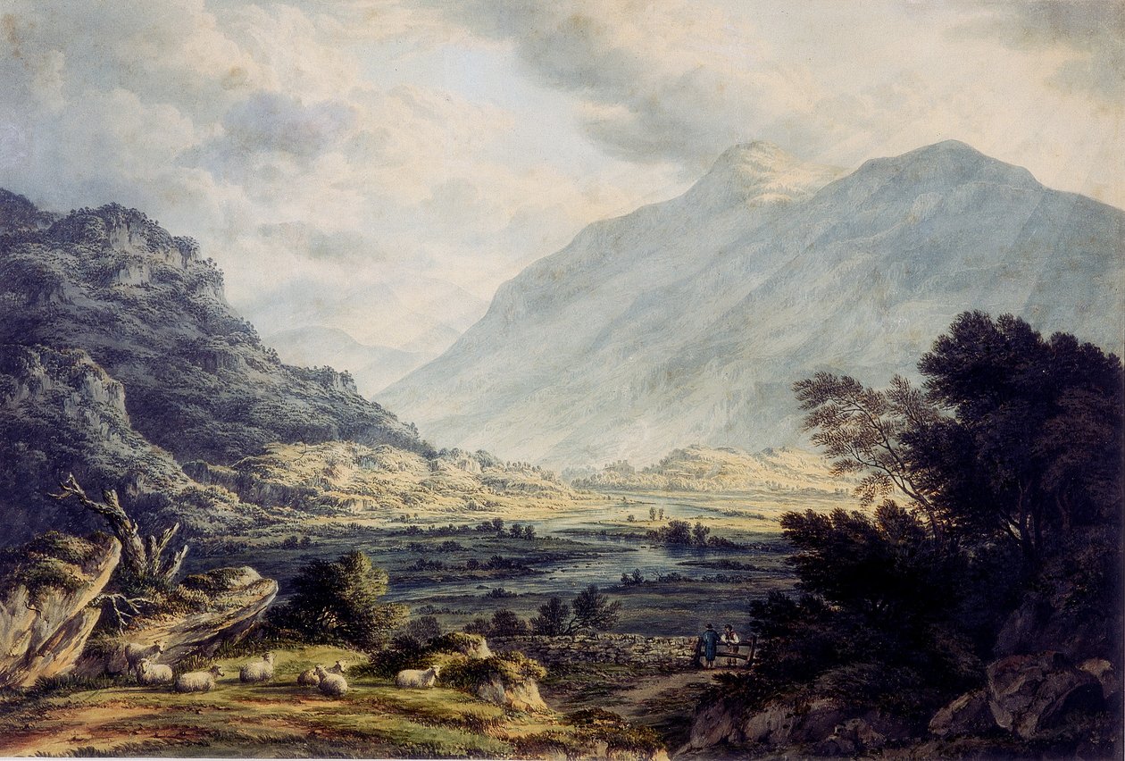 Nära Capel Curig, med utsikt över Mount Snowdon, Wales av John Glover