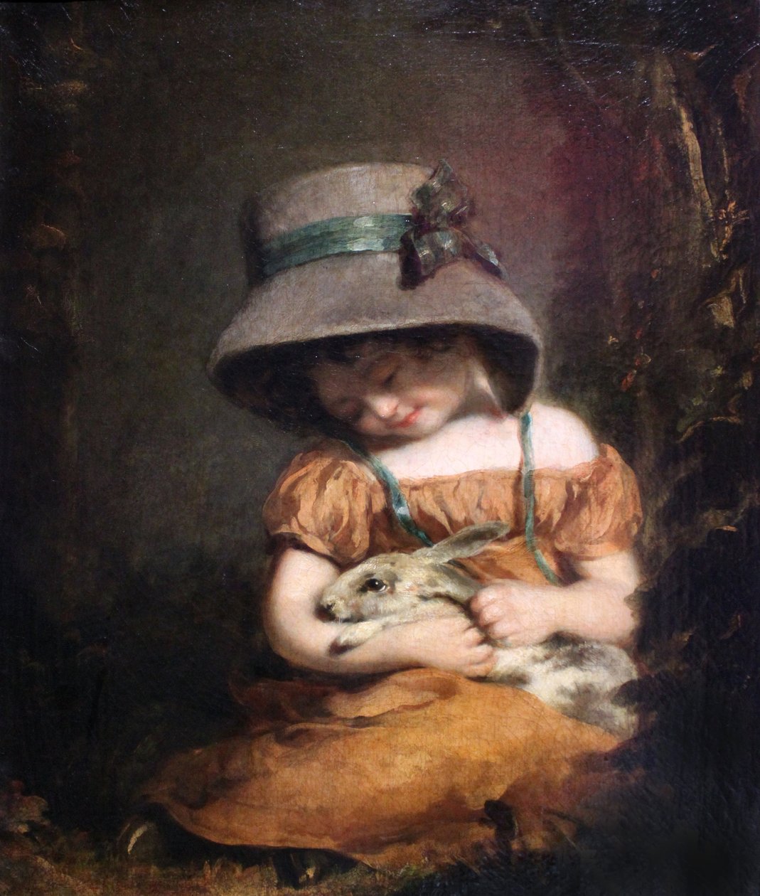 Flicka med en kanin av John Hoppner