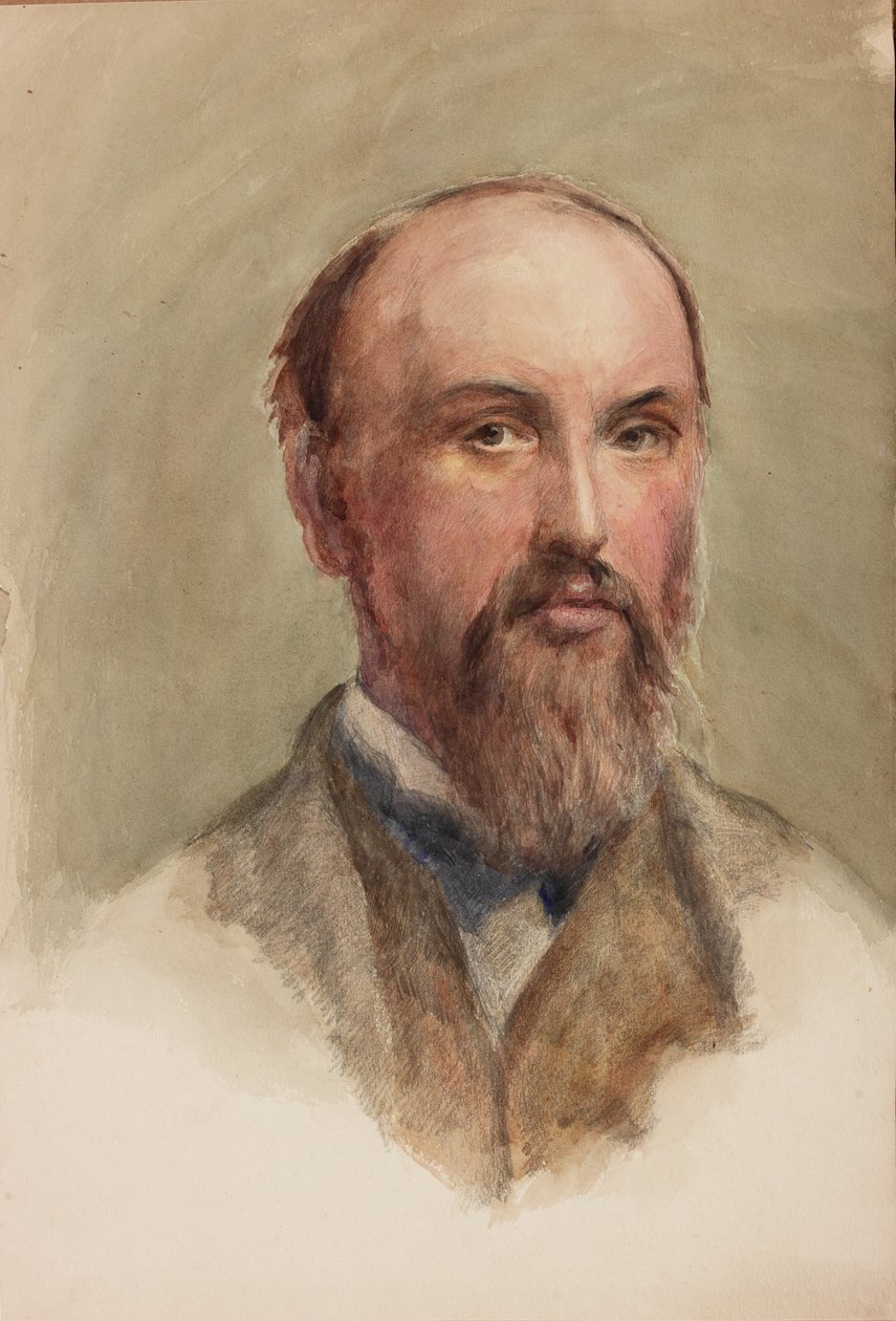 Självporträtt (bc, penna och wc på papper) av John Isaac Richardson