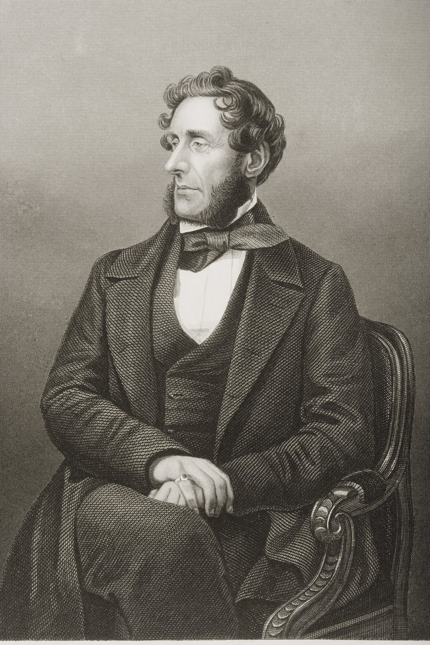 Anthony Ashley Cooper (1801-85) 7:e Earl of Shaftesbury, graverad av D.J. Pund från ett fotografi, från 