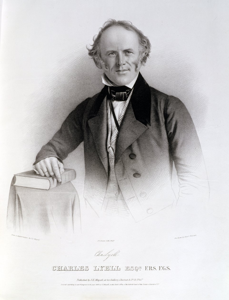 Charles Lyell (1797-1875) graverad av Albert Newsam av John Jabez Edwin Paisley Mayall
