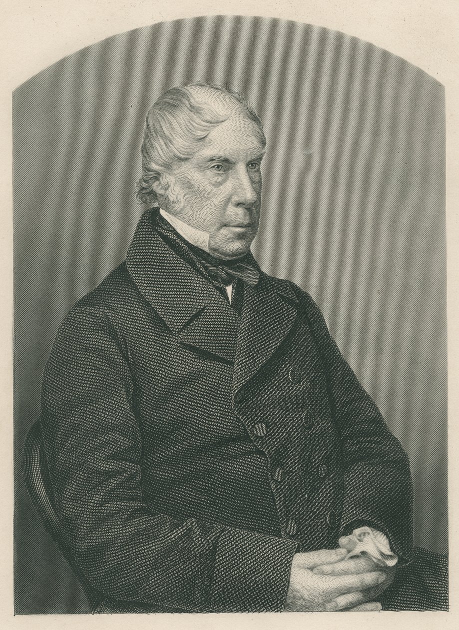 George Hamilton-Gordon, 4:e earl av Aberdeen, graverad av D.J. Pund från ett fotografi, från 