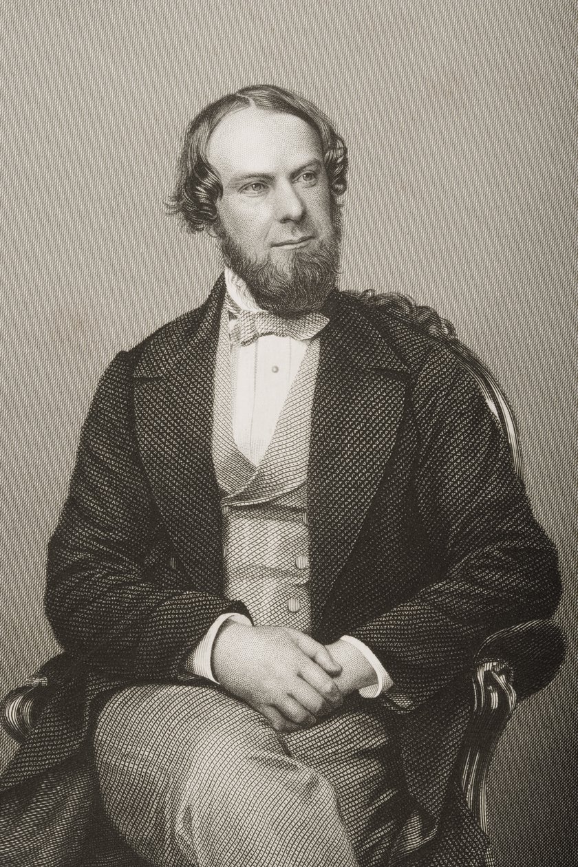 John Wodehouse (1826-1902) 1:e earl av Kimberley, graverad av D.J. Pund från ett fotografi, från 