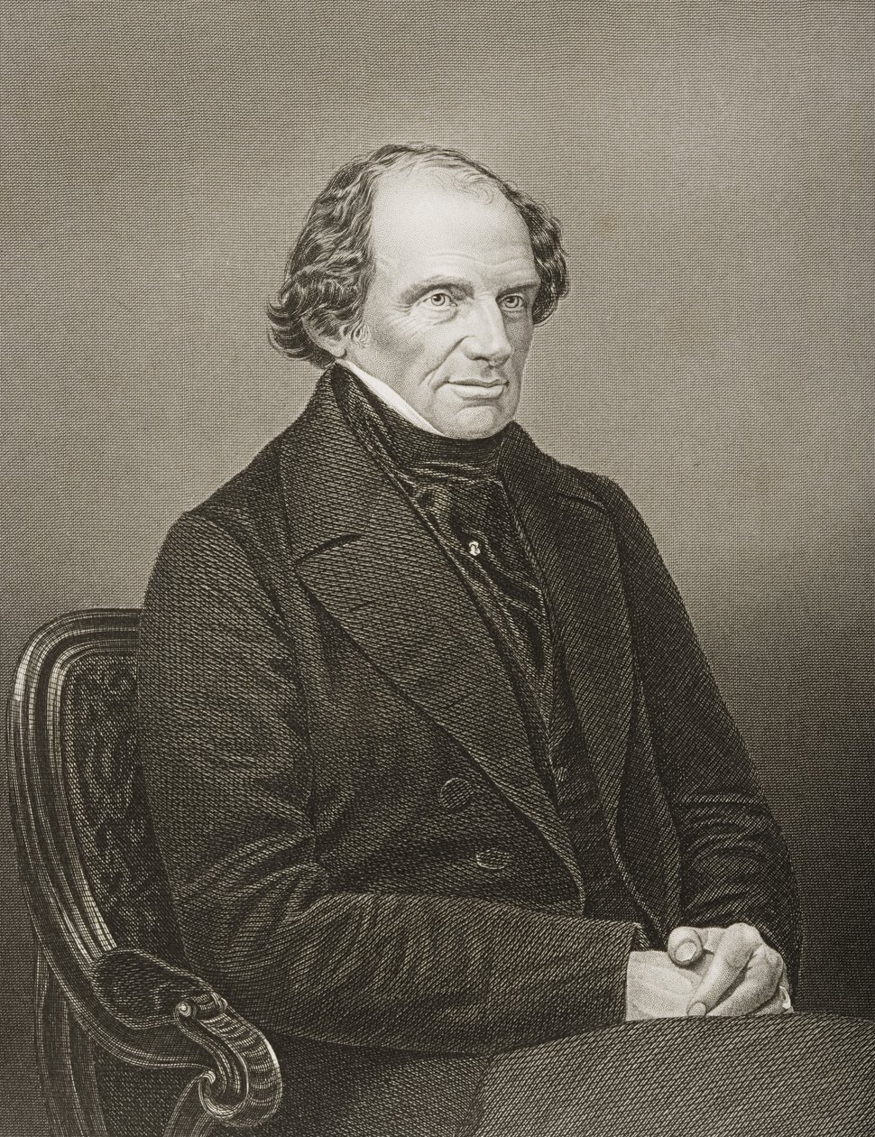 Lord John Russell (1792-1878) 1:e Earl Russell, graverad av D.J. Pund från ett fotografi, från 