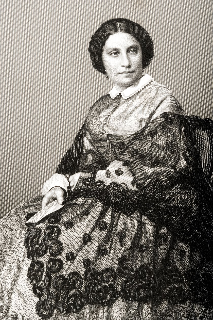 Madame Caroline Marie Felix Miolan-Carvalho (ca 1827-95) graverad av D.J. Pund från ett fotografi, från 