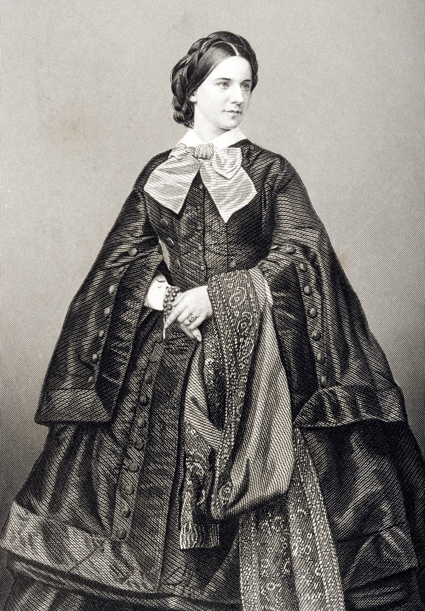 Mademoiselle Victoire Balfe (1837-71) graverad av D.J. Pound efter ett fotografi, från "The Drawing-Room of Eminent Personages, Volume 2", utgiven i London 1860. av John Jabez Edwin Paisley Mayall