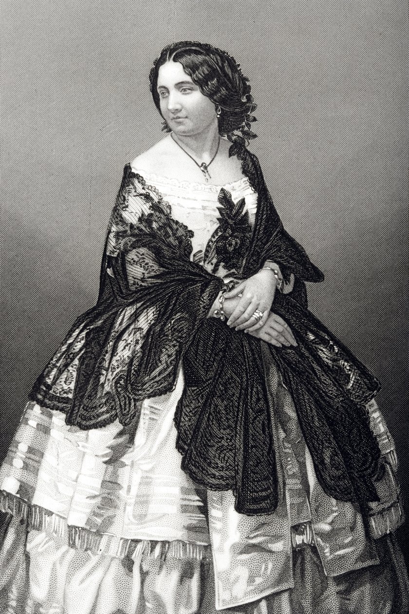 Miss Arabella Goddard (1836-1922) graverad av D.J. Pund från ett fotografi, från 