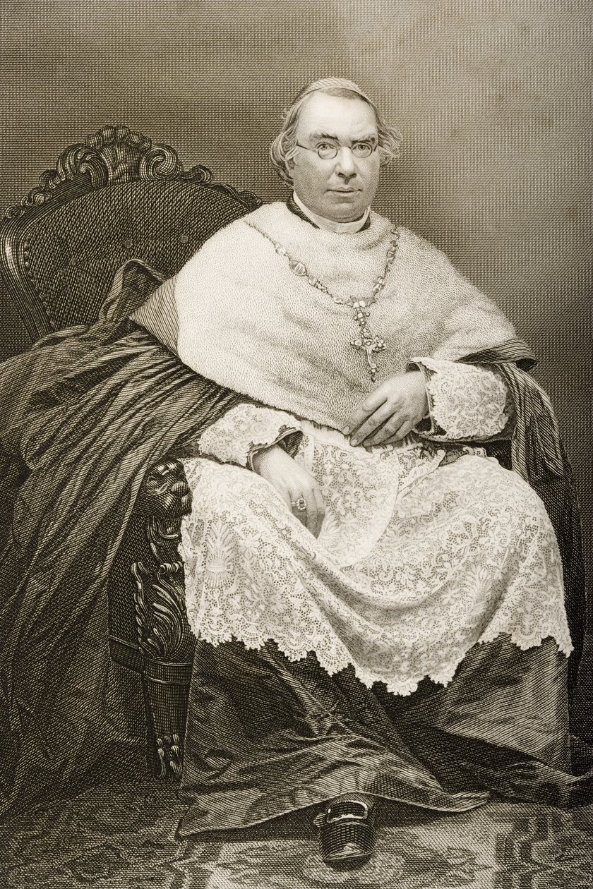 Nicholas Patrick Wiseman (1802-65) graverad av D.J. Pund från ett fotografi, från 