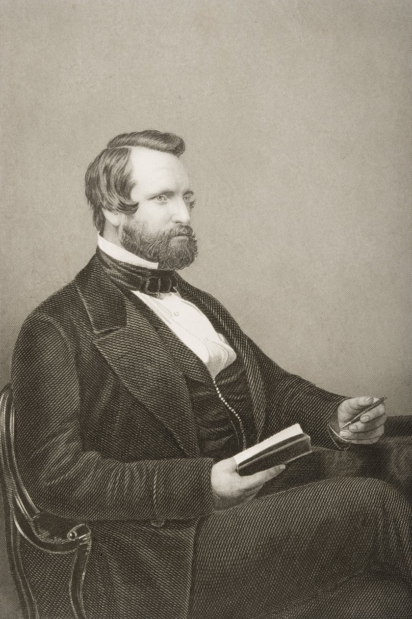 Sir Francis Crossley Baronet (1817-72) graverad av D.J. Pund från ett fotografi, från 