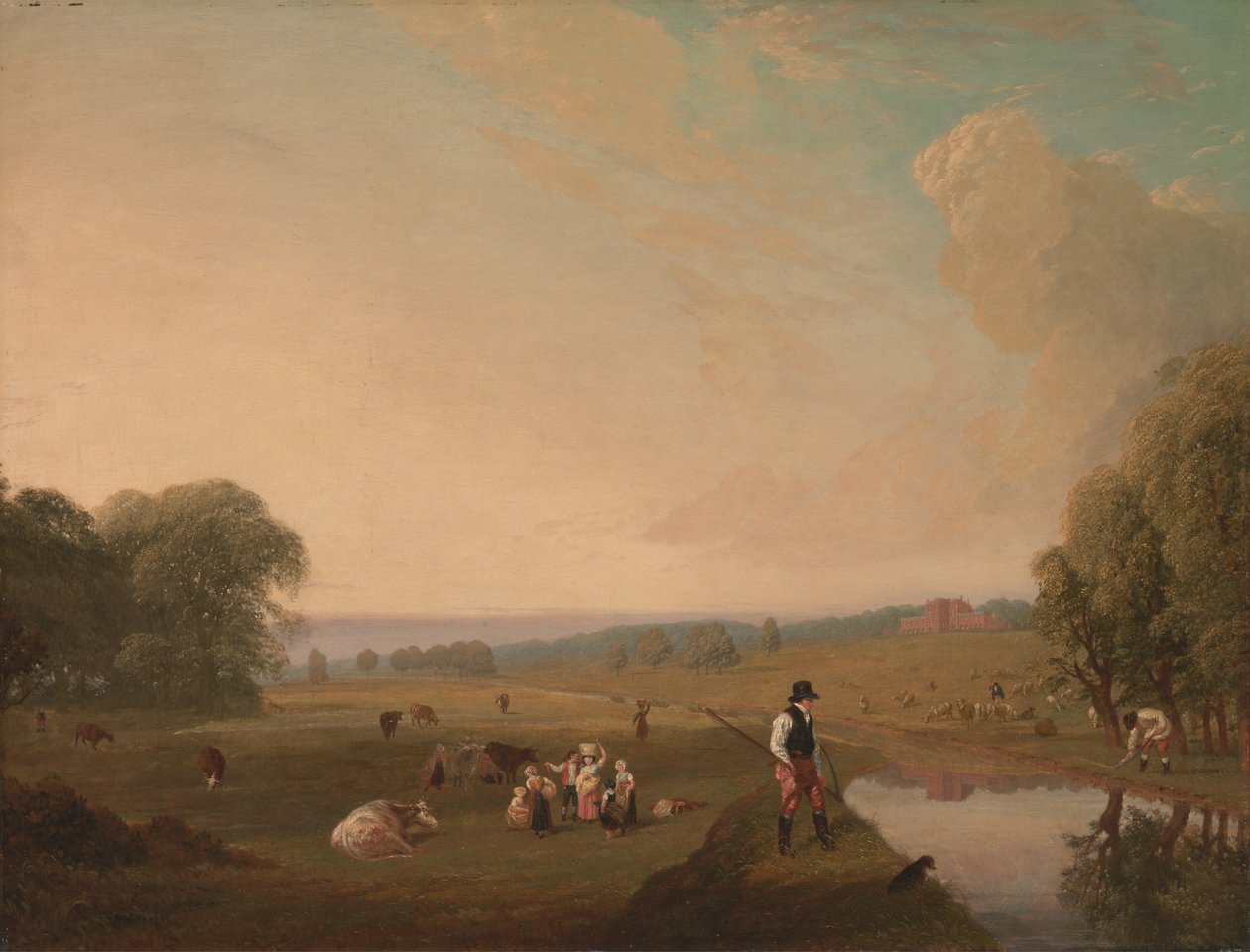 En vy över Theobalds Park, Hertfordshire av John James Chalon