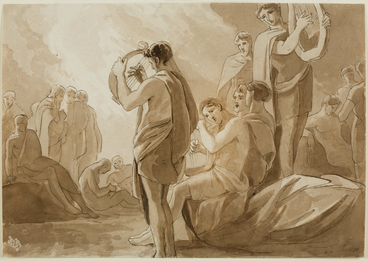 Illustration till "Paradise Lost" (bläck på papper) av John James Chalon