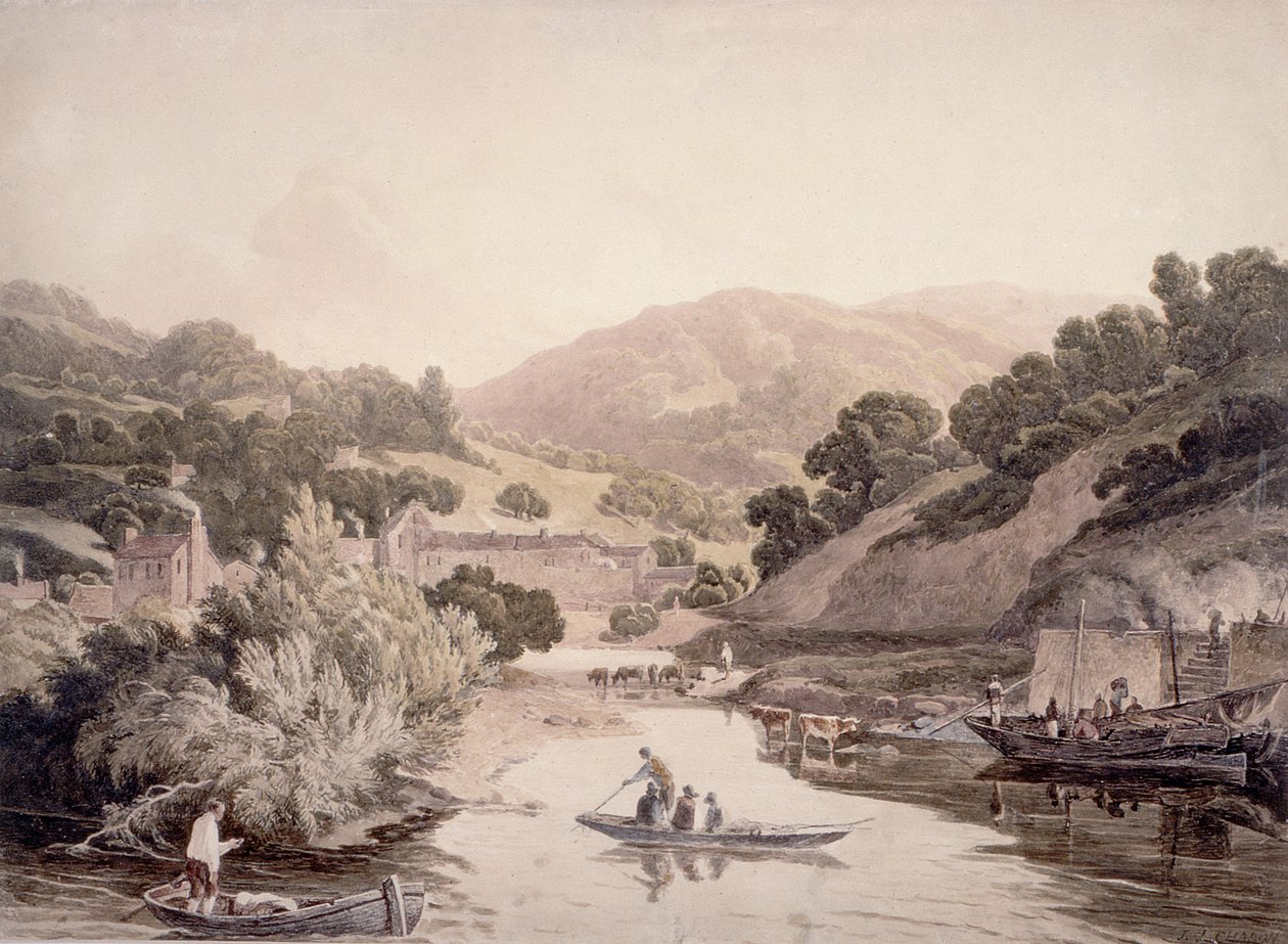 Flodscen i Devonshire av John James Chalon