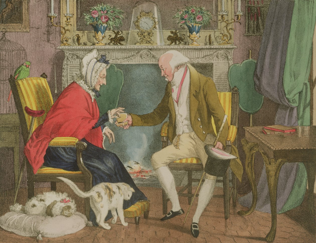The Pinch of Snuff, pub. av Rodwell och Martin, 1821 av John James Chalon