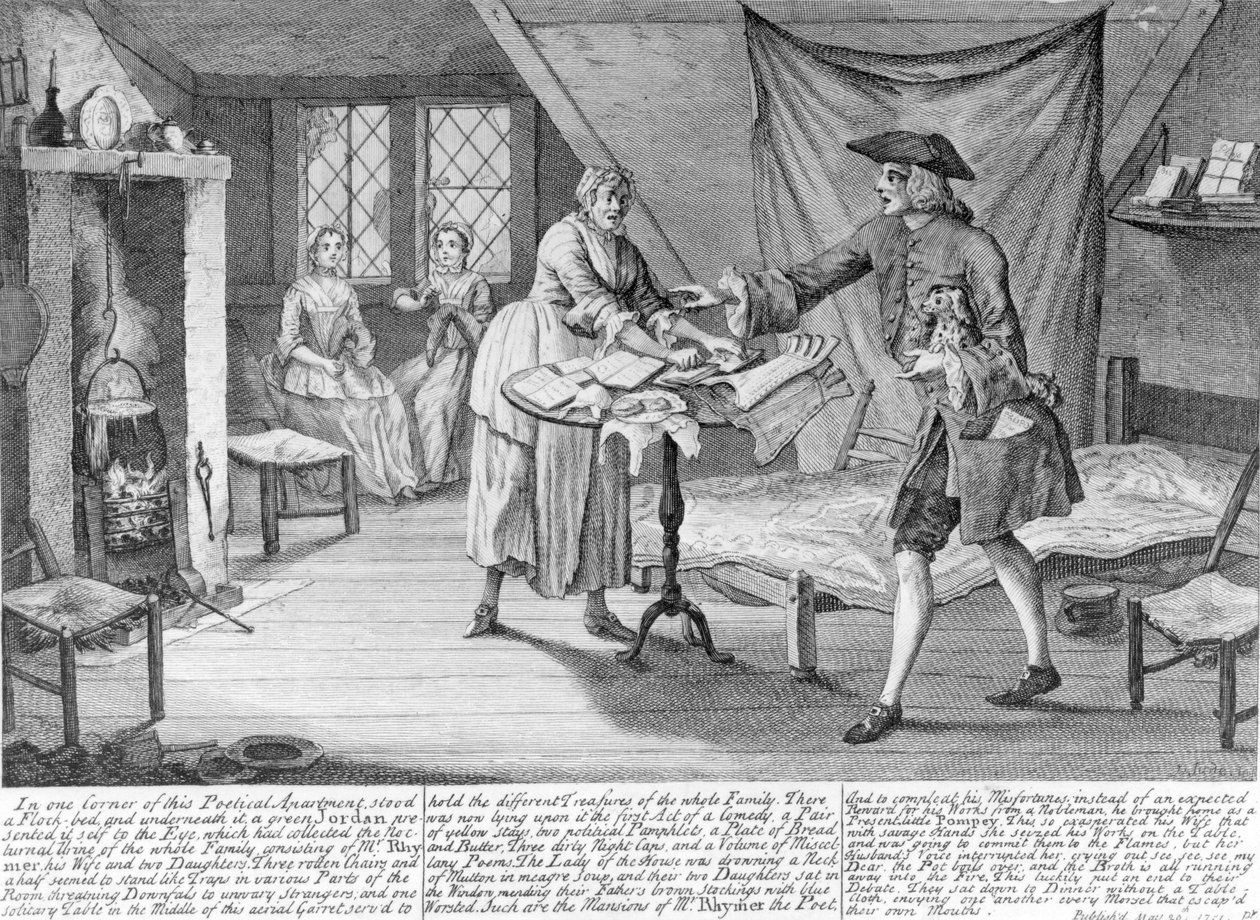 En beskrivning av eländet för en garreter poet, 1751 av John June
