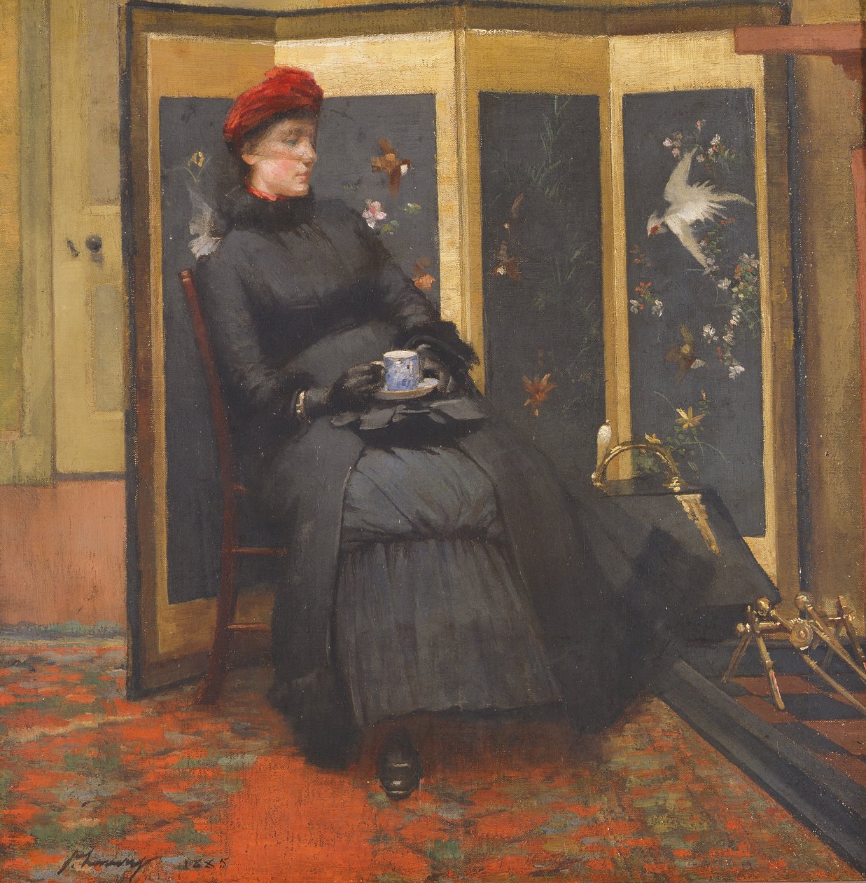 En besökare, 1885 av John Lavery