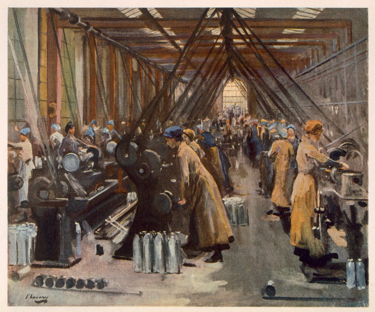 Shell Making, Edinburgh, från British Artists at the Front, Continuation of The Western Front, 1918 av John Lavery