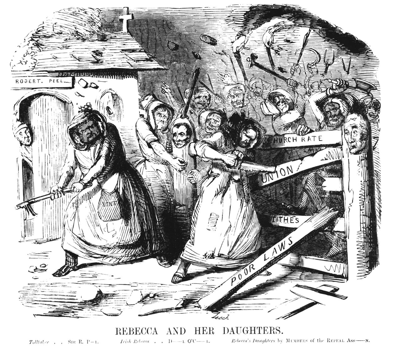 Rebecca och hennes döttrar av John Leech