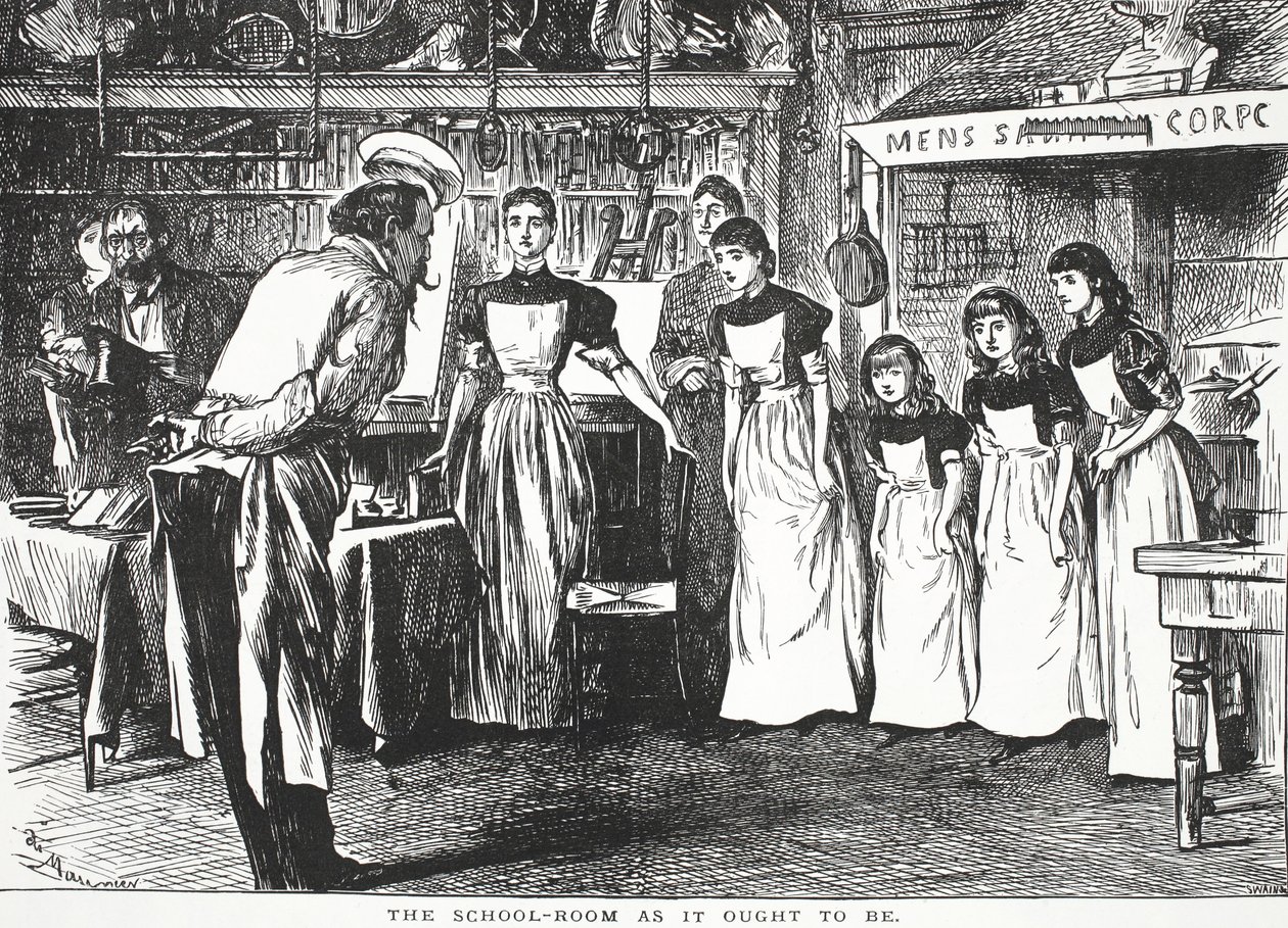 Skolrummet som det borde vara av John Leech