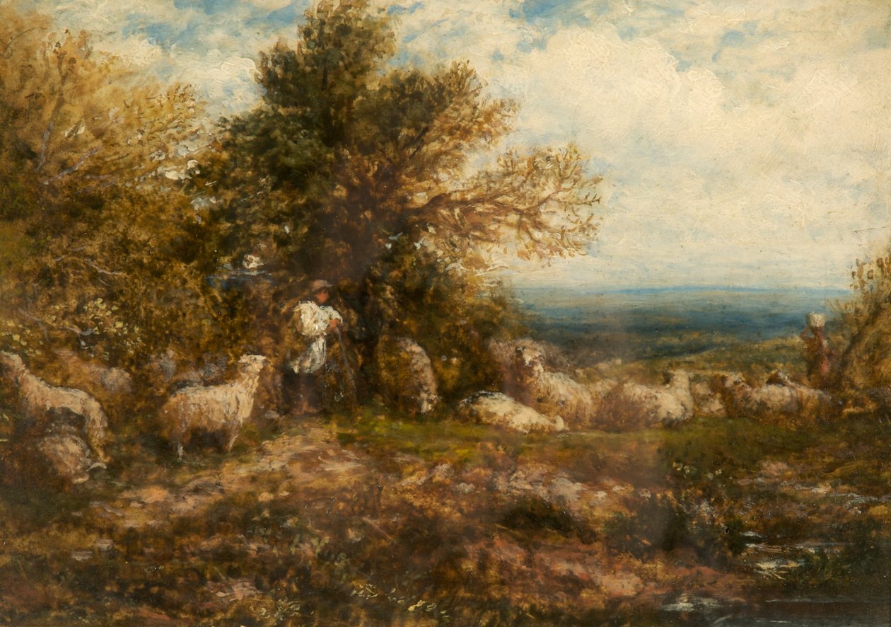 Får i vila; Minding the Flock, ca 1840-80 av John Linnell