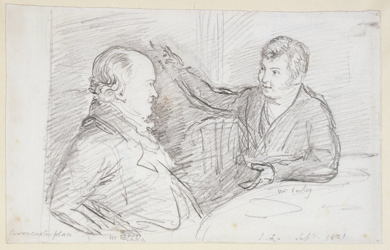 William Blake (1757-1827) i samtal med John Varley (1778-1842) september 1821 av John Linnell