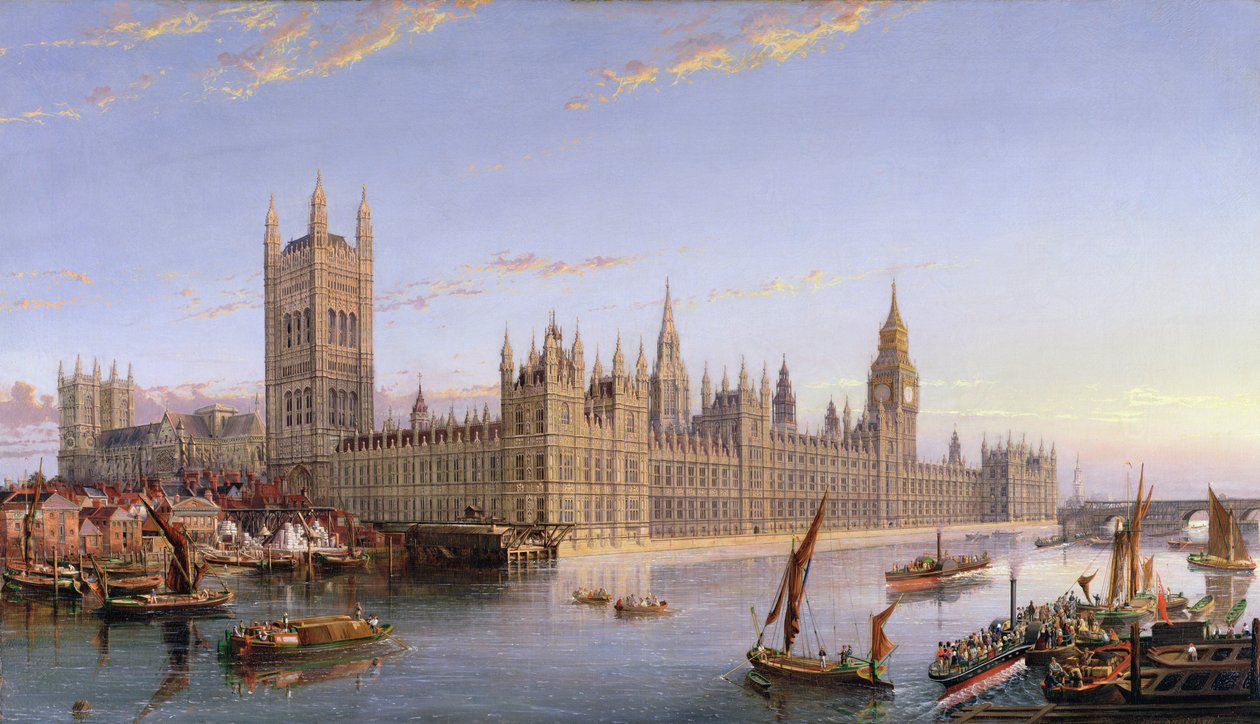 Vy över Westminster från Lambeth, 1859 av John MacVicar Anderson