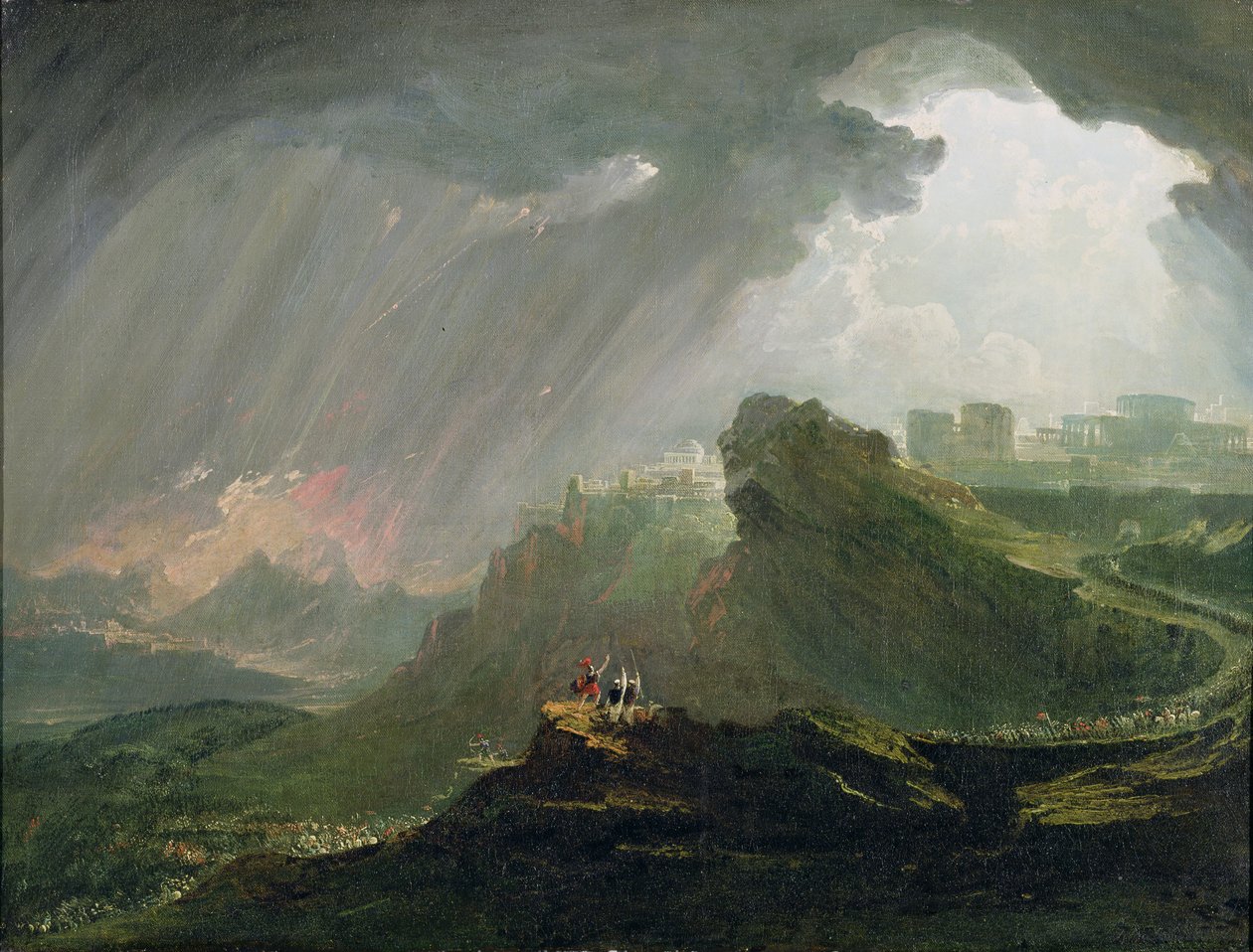 Joshua befaller solen att stå stilla på Gibeon, c.1840 av John Martin