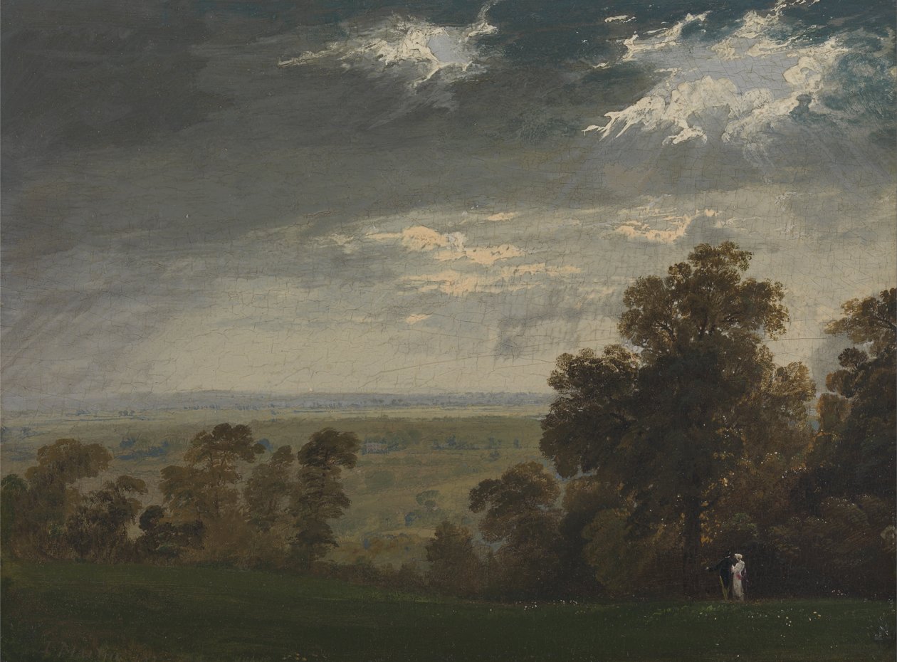 Landskap, möjligen Isle of Wight eller Richmond Hill av John Martin