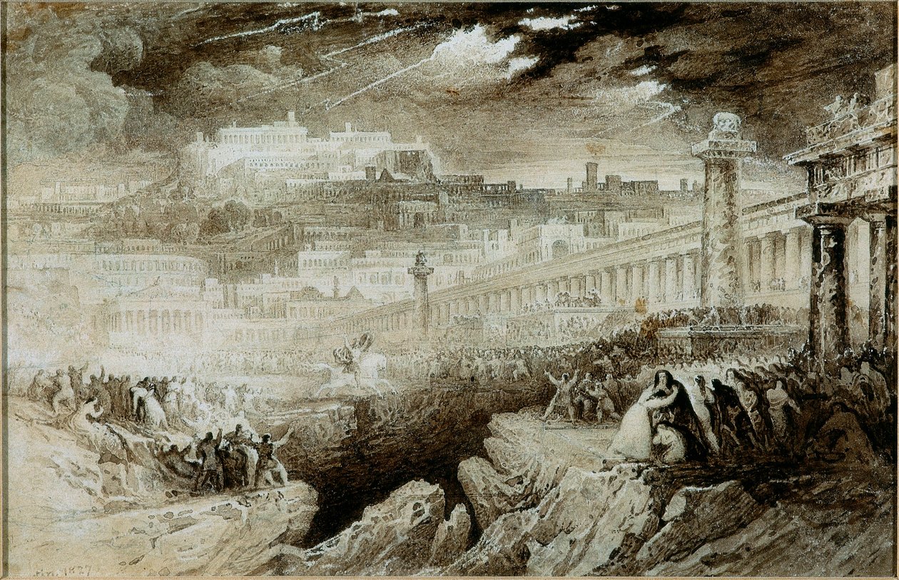 Marcus Curtius (penna och toalett på papper) av John Martin