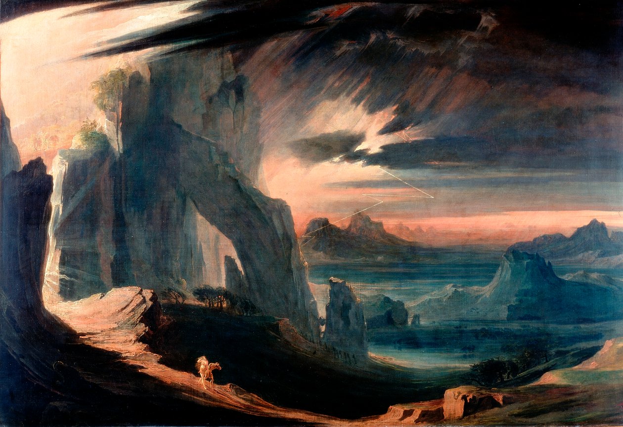 Utvisningen av Adam och Eva från paradiset, 1823-27 av John Martin