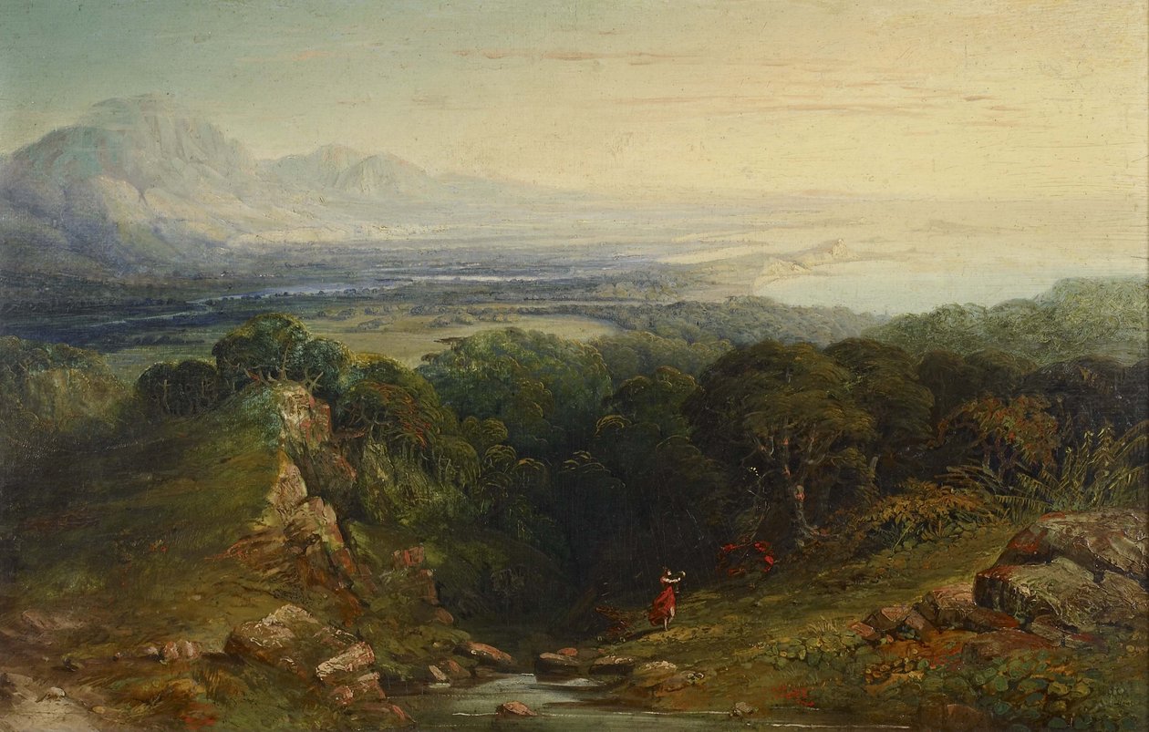The Isle of Man, 1848 - 1854 (olja på mahognypanel) av John Martin