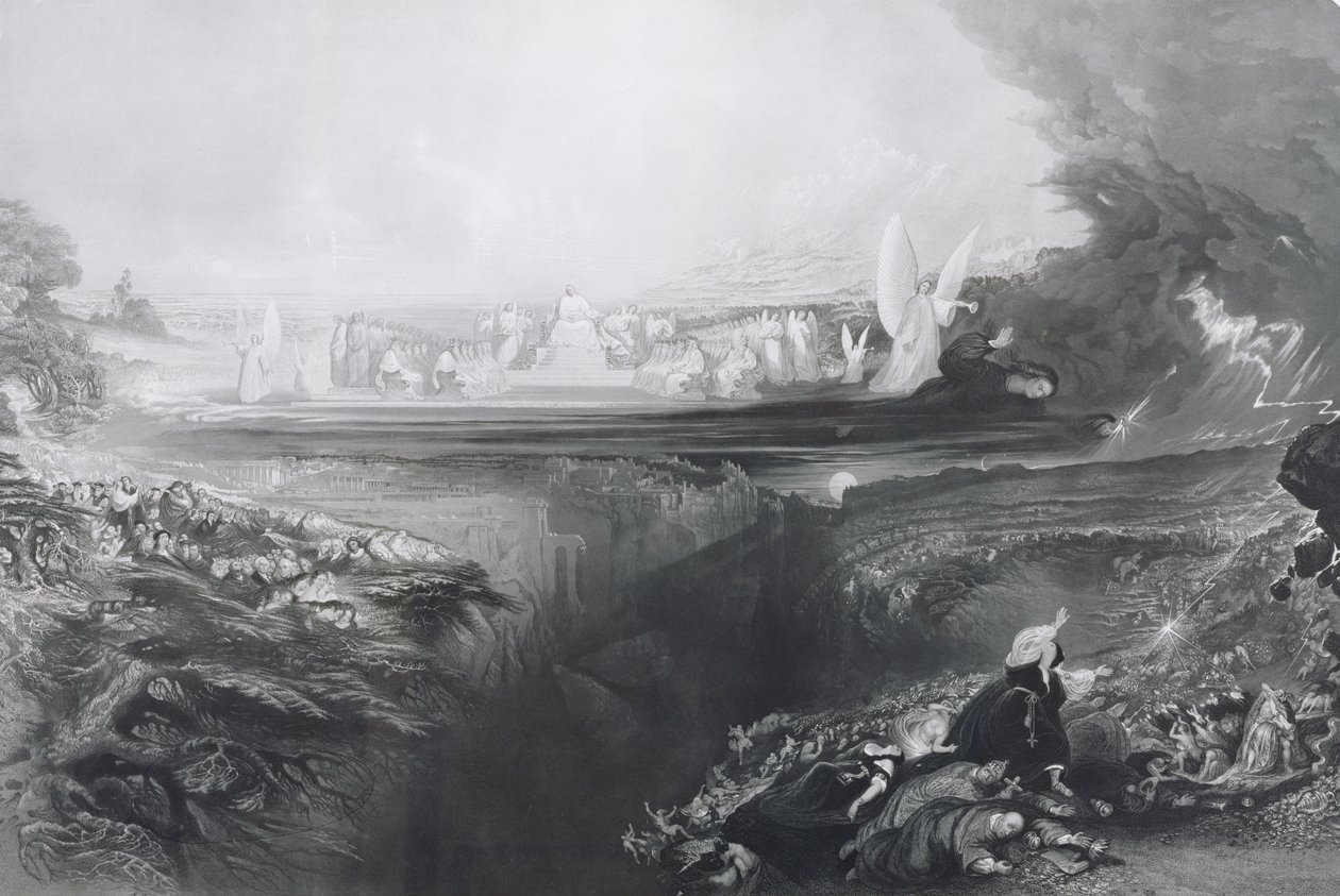 Den sista domen, graverad av Charles Mottram (1807-76), utgiven av Thomas McLean, 1856. av John Martin