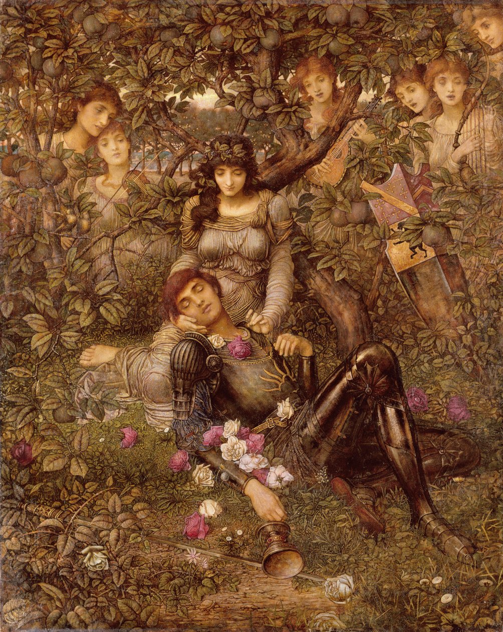 Acrasia, ca 1888 (olja och guldfärg på duk) av John Melhuish Strudwick