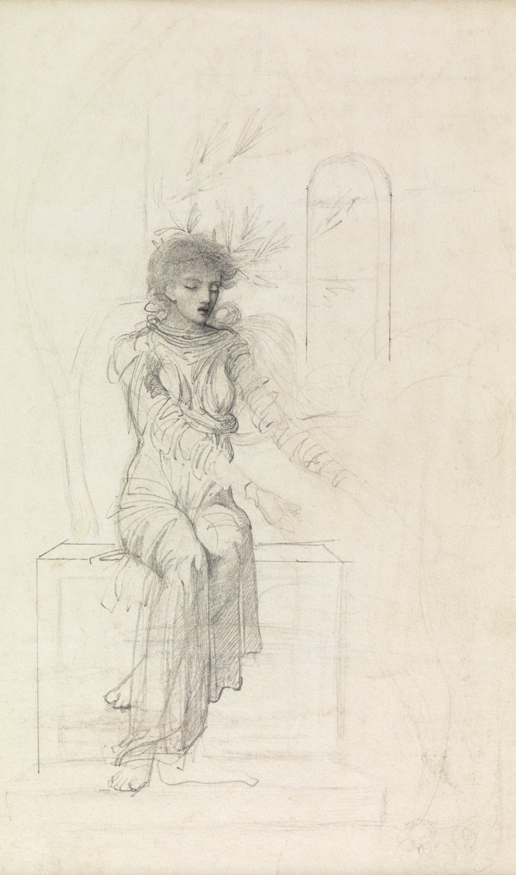 Studie av en sittande kvinna av John Melhuish Strudwick