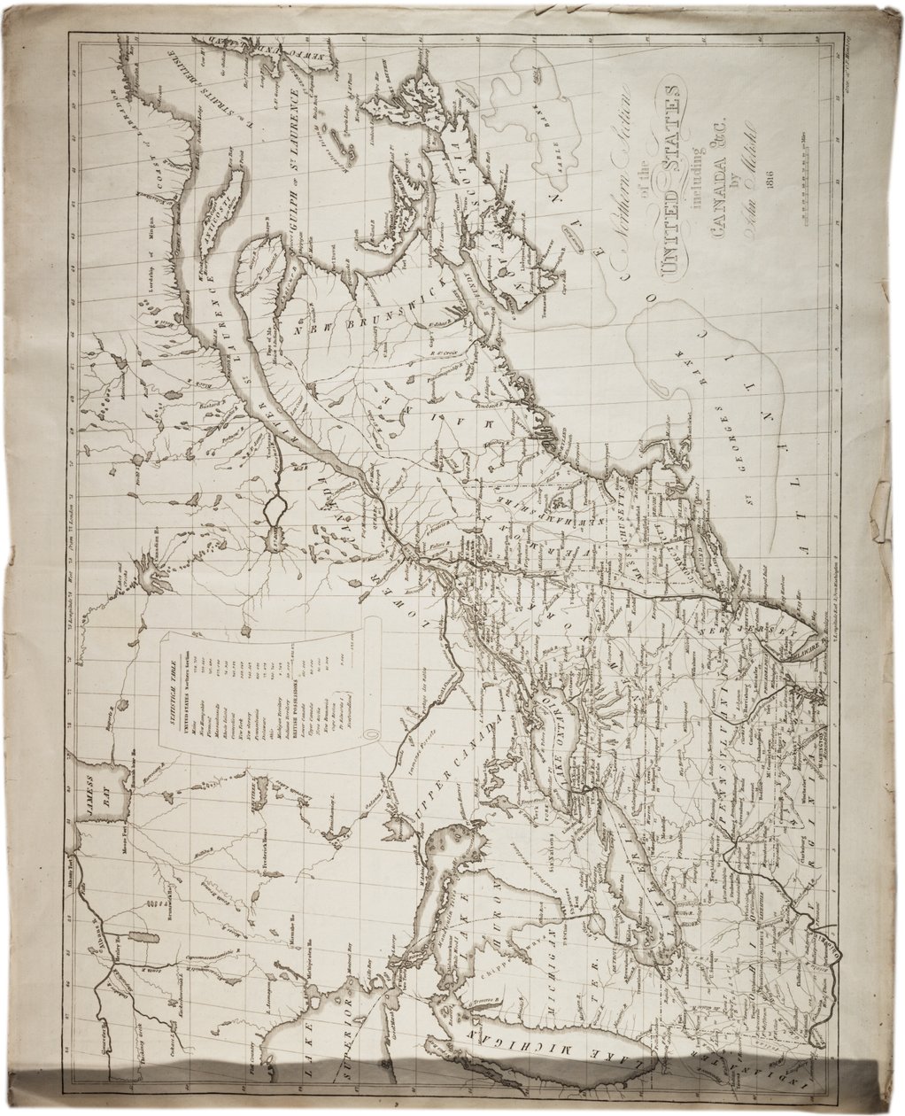 Karta över USA, 1816 av John Melish