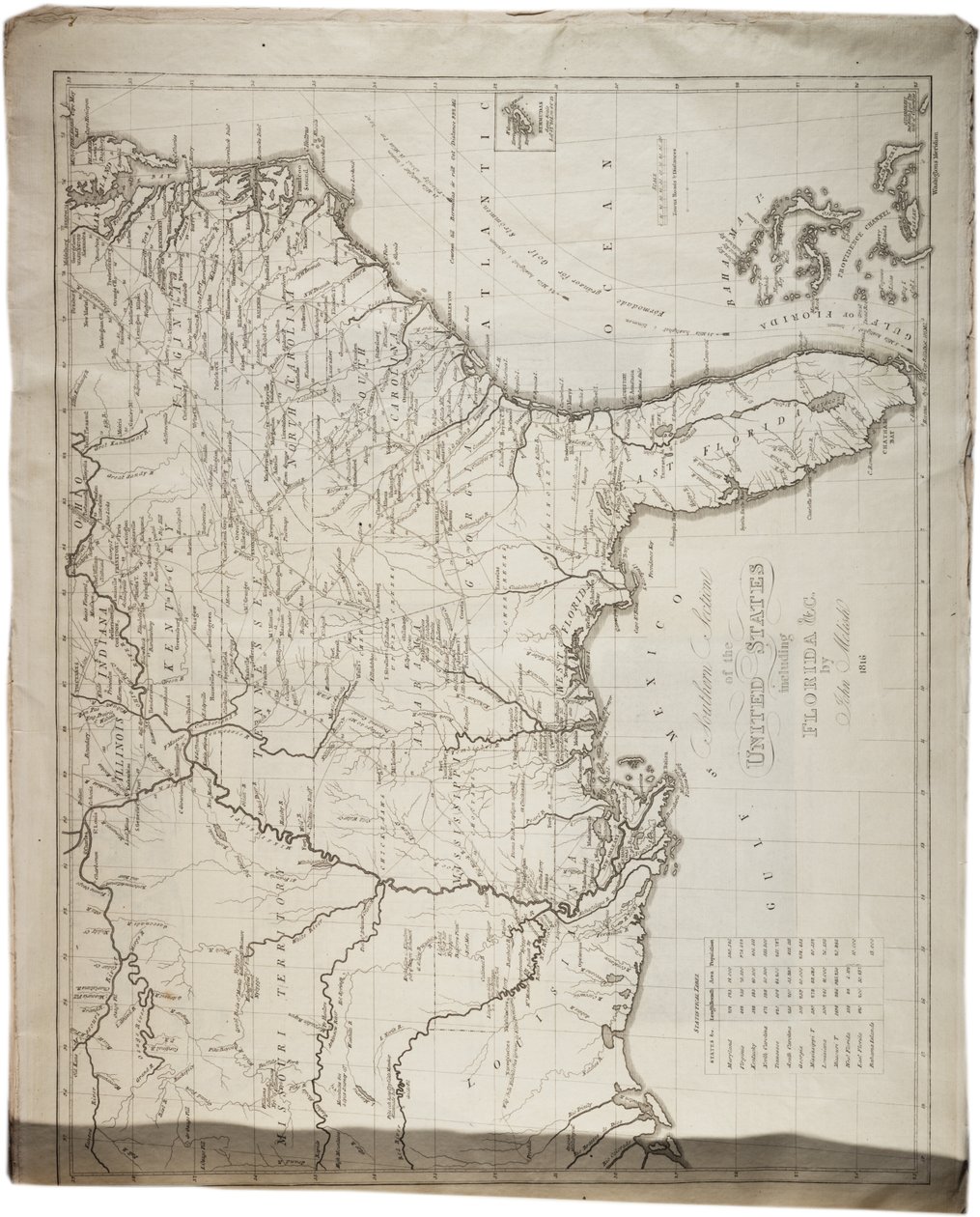 Karta över USA, 1816 av John Melish