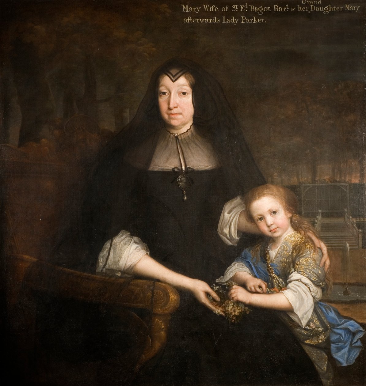Lady Mary Bagot och hennes barnbarn Mary av John Michael Wright